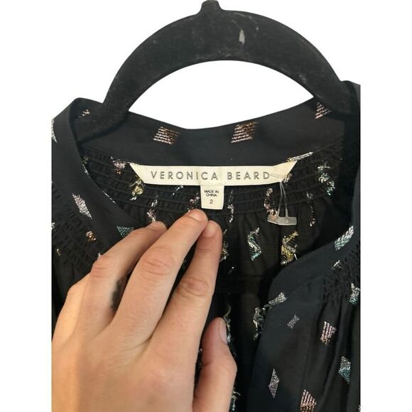 Veronica Beard Alia Ruched Pastel Metallic Mini Dress Size 2 Multicolored Whimsy - Picture 10 of 14